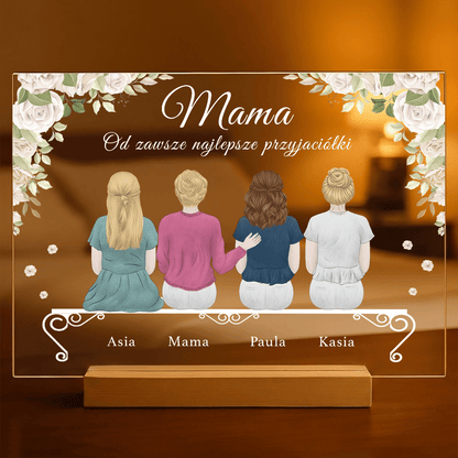 Mama z córkami ClipArt - Druk na szkle, spersonalizowany prezent dla mamy - idamell.com