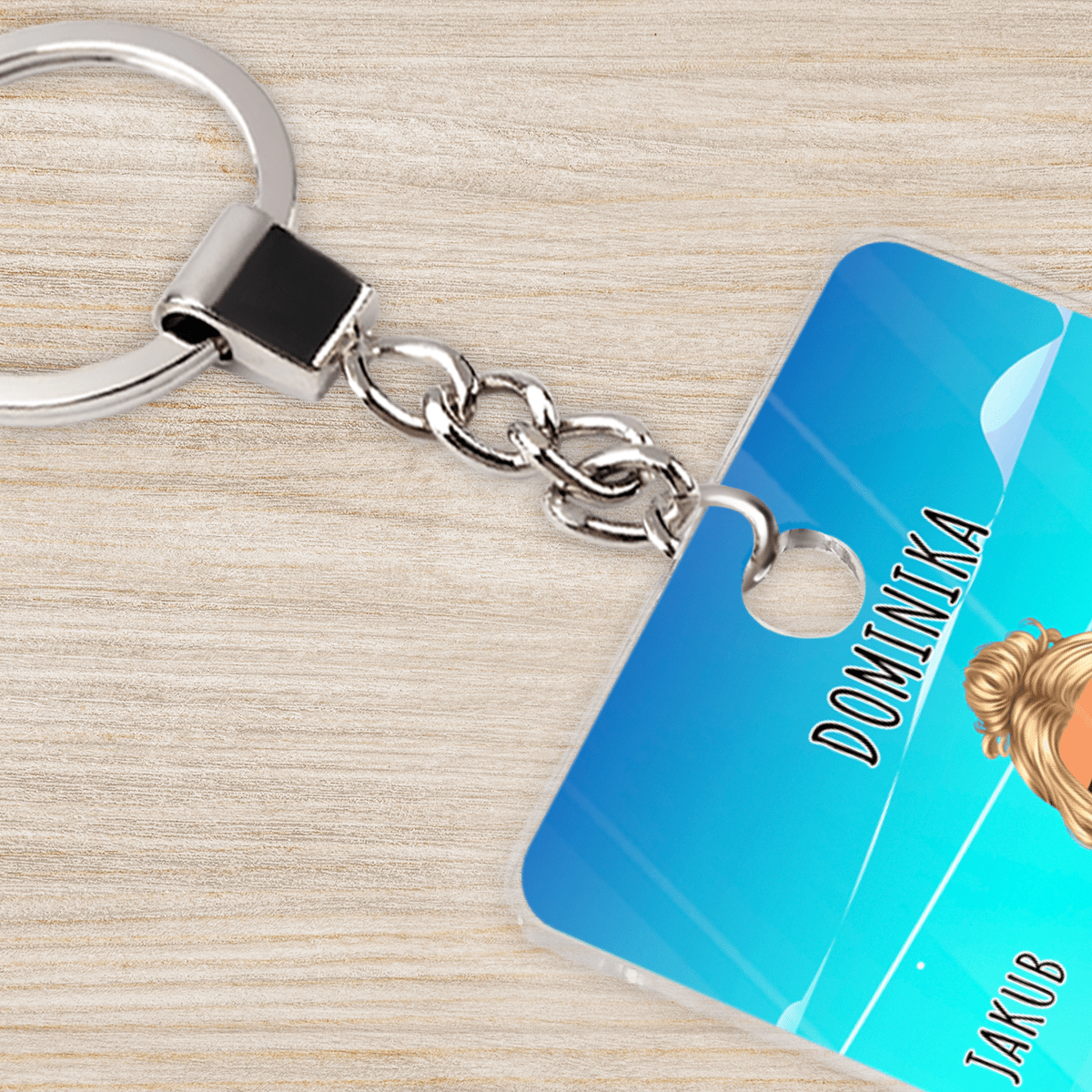 Mama z dziećmi Clipart - brelok do kluczy, spersonalizowany prezent dla mamy - idamell.com