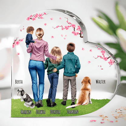Mama z dziećmi i pupilami Clipart - Druk na szkle, spersonalizowany prezent dla mamy - idamell.com