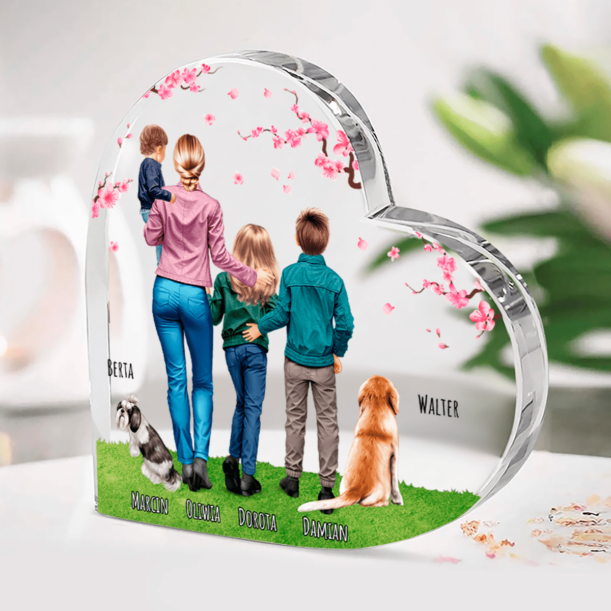 Mama z dziećmi i pupilami Clipart - Druk na szkle, spersonalizowany prezent dla mamy - idamell.com
