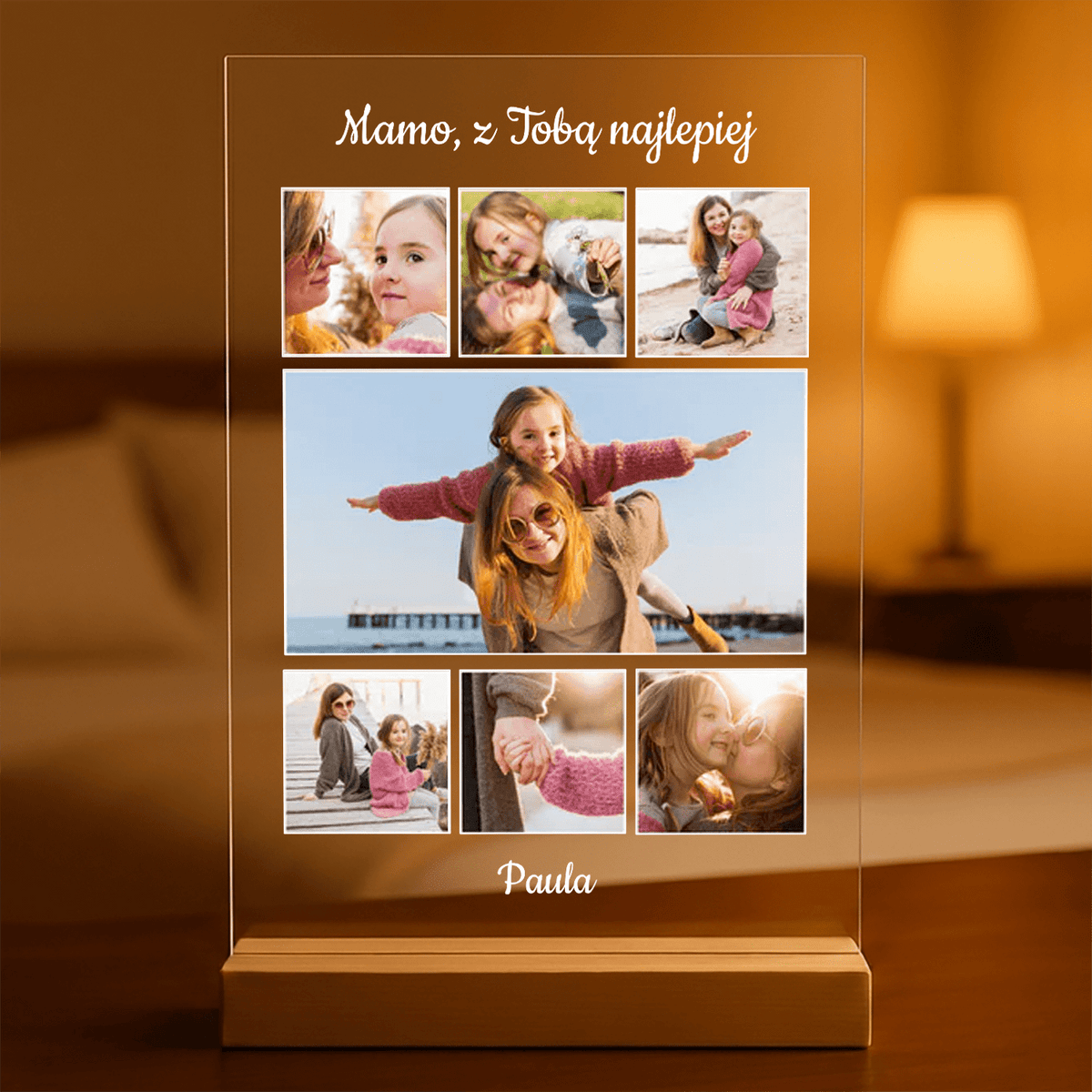 Mamo, z Tobą najlepiej - Druk na szkle, spersonalizowany prezent dla mamy - idamell.com