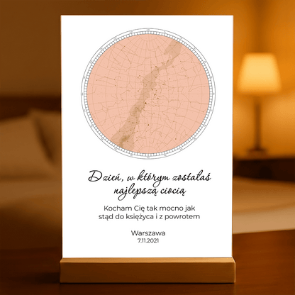 Mapa gwiazd dla cioci - Druk na szkle, spersonalizowany prezent dla cioci - idamell.com