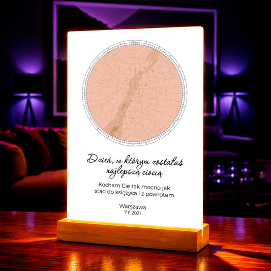 Mapa gwiazd dla cioci - Druk na szkle, spersonalizowany prezent dla cioci - idamell.com