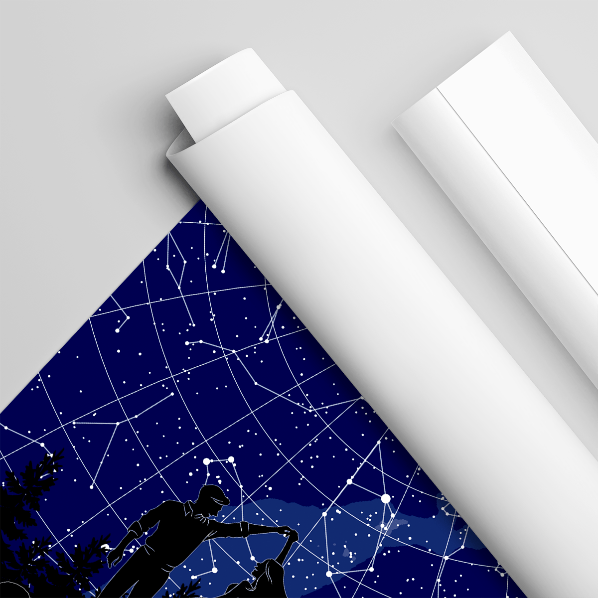 Mapa Gwiazd + napis - plakat, spersonalizowany prezent dla żony - idamell.com