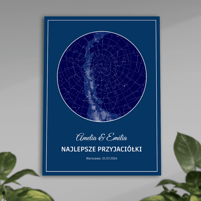 Mapa gwiazd przyjaciółek - plakat, spersonalizowany prezent dla przyjaciółki - idamell.com