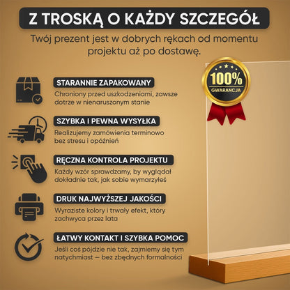 Mapa gwiazd w ramce - Druk na szkle, spersonalizowany prezent - idamell.com