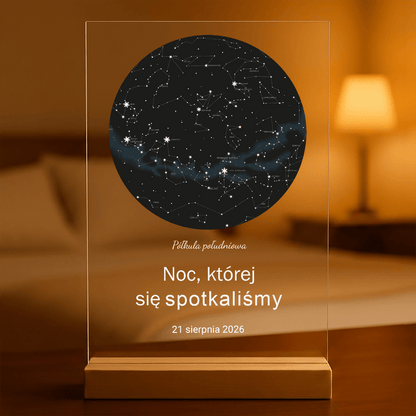 Mapa z gwiazd - Druk na szkle, spersonalizowany prezent - idamell.com