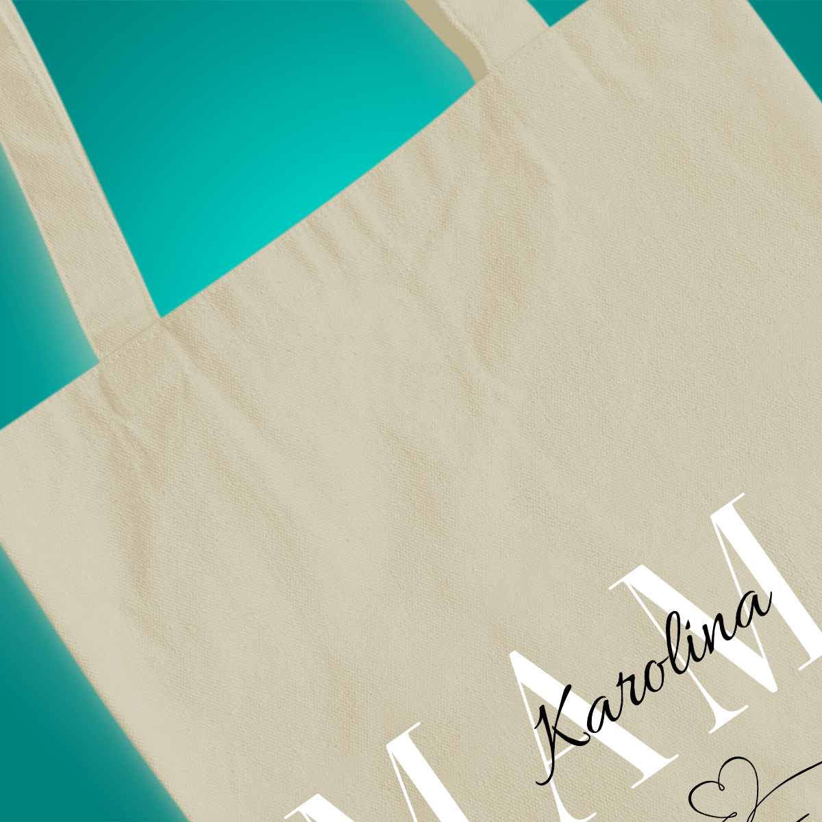 Materiałowa torba shopper z własnym nadrukiem MAMA + imię - spersonalizowany prezent dla mamy - idamell.com