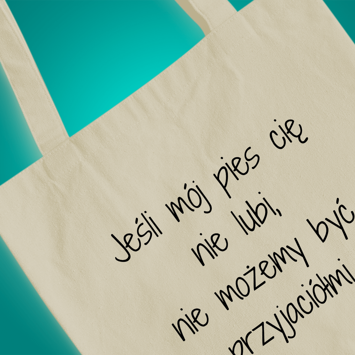 Materiałowa torba shopper z własnym nadrukiem MÓJ PIES - spersonalizowany prezent dla właściciela psa - idamell.com