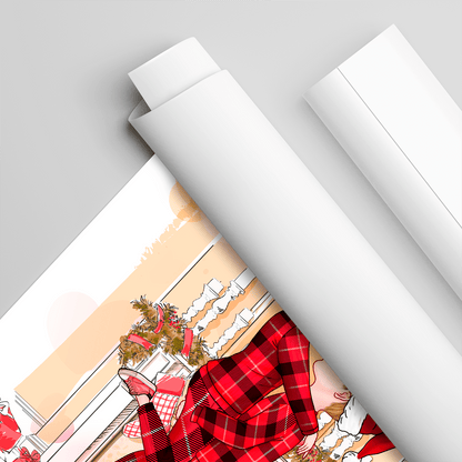 Merry Christmas Clipart - plakat, spersonalizowany prezent dla pary - idamell.com