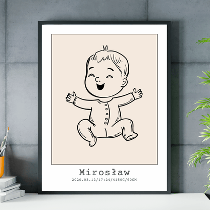 Metryczka - plakat, spersonalizowany prezent dla dziecka - idamell.com