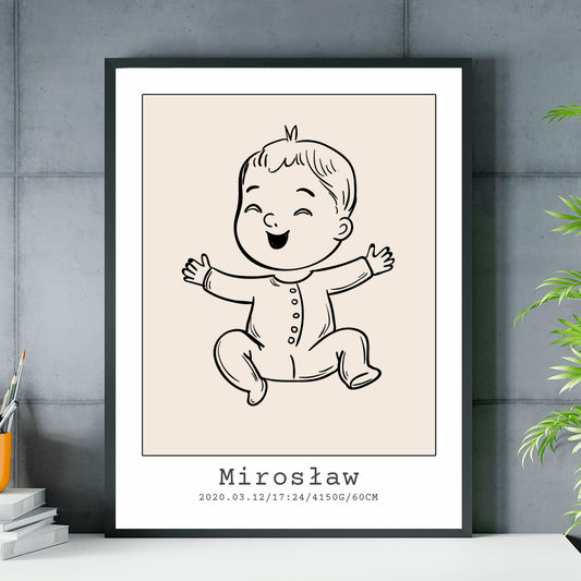 Metryczka - plakat, spersonalizowany prezent dla dziecka - idamell.com