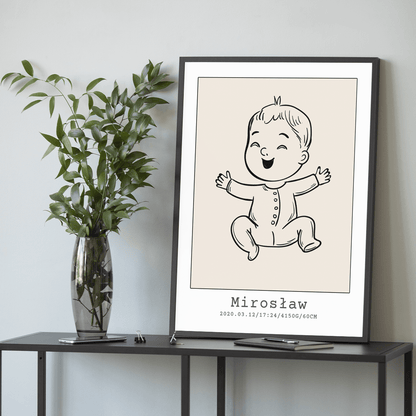 Metryczka - plakat, spersonalizowany prezent dla dziecka - idamell.com