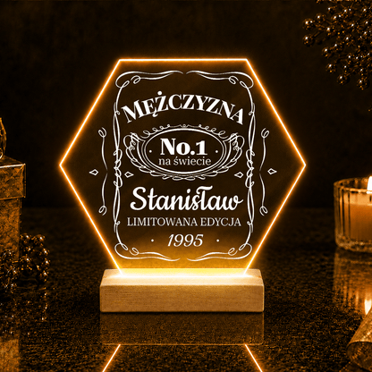 Mężczyzna numer 1 - Druk na szkle, spersonalizowany prezent dla niego - idamell.com