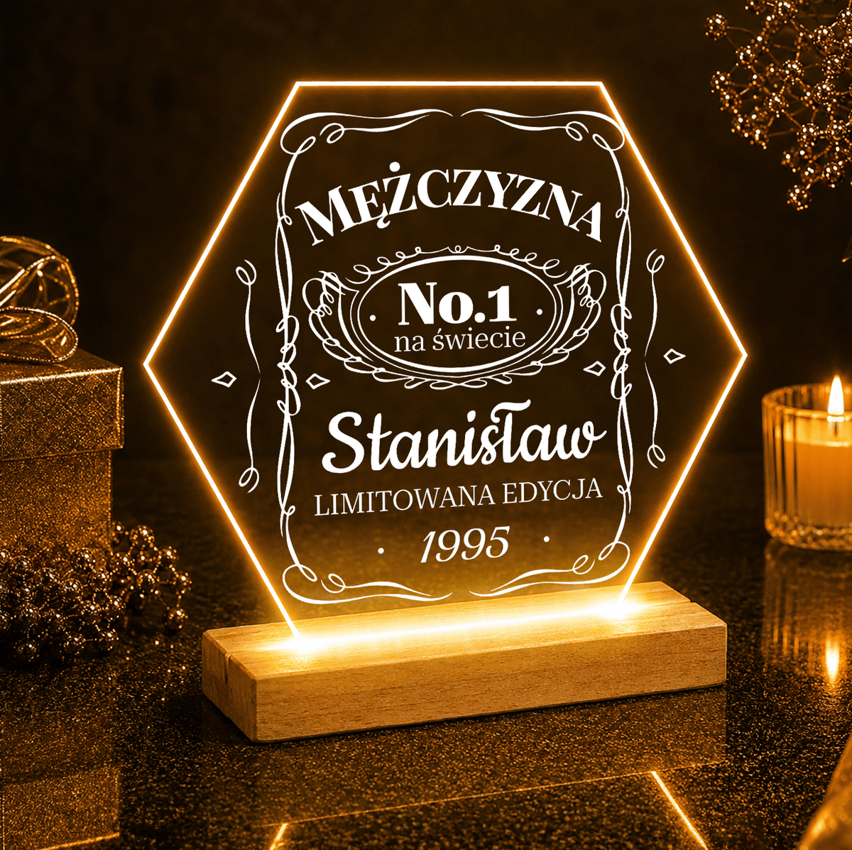 Mężczyzna numer 1 - Druk na szkle, spersonalizowany prezent dla niego - idamell.com