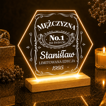 Mężczyzna numer 1 - Druk na szkle, spersonalizowany prezent dla niego - idamell.com