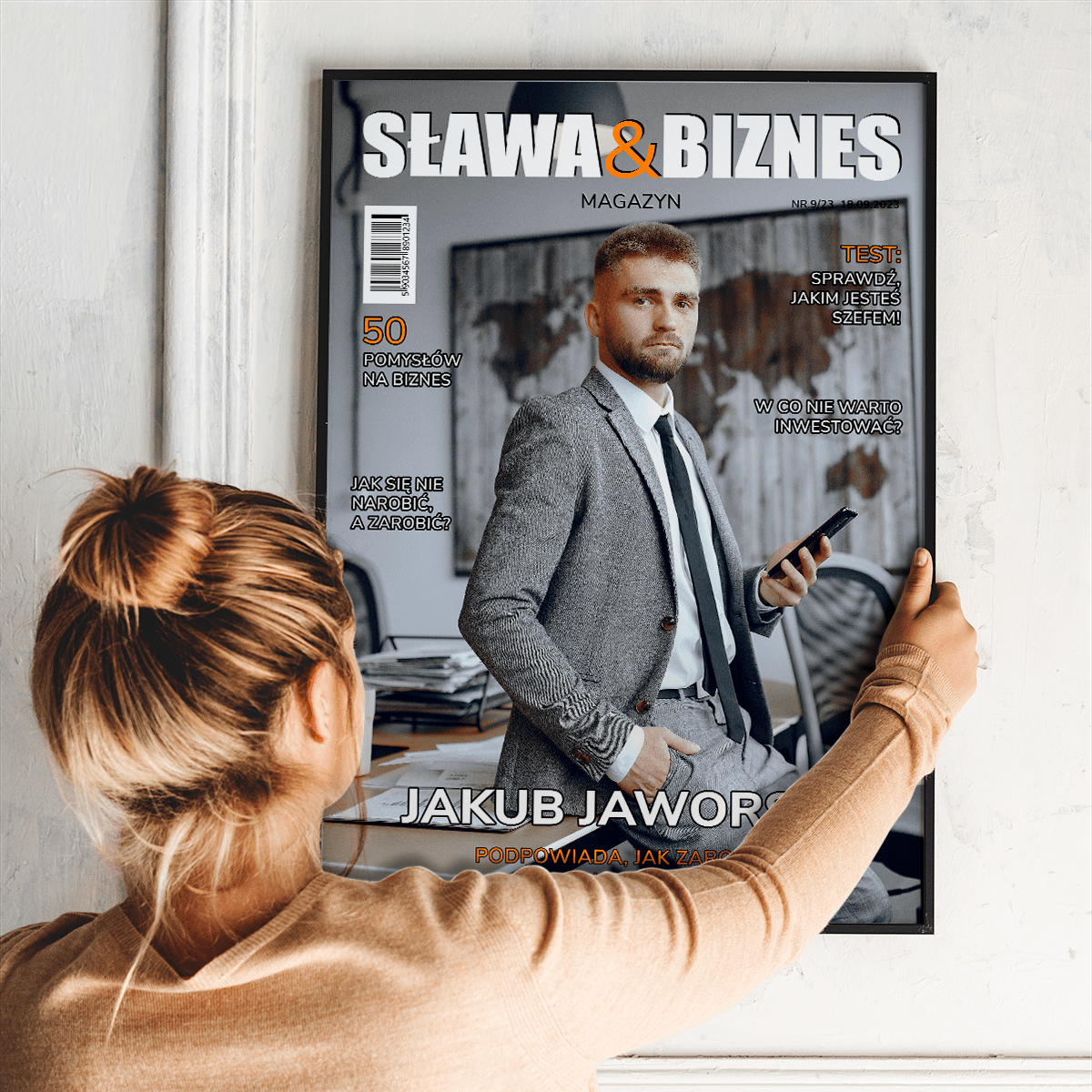 Mężczyzna sukcesu - plakat, spersonalizowany prezent dla mężczyzny - idamell.com