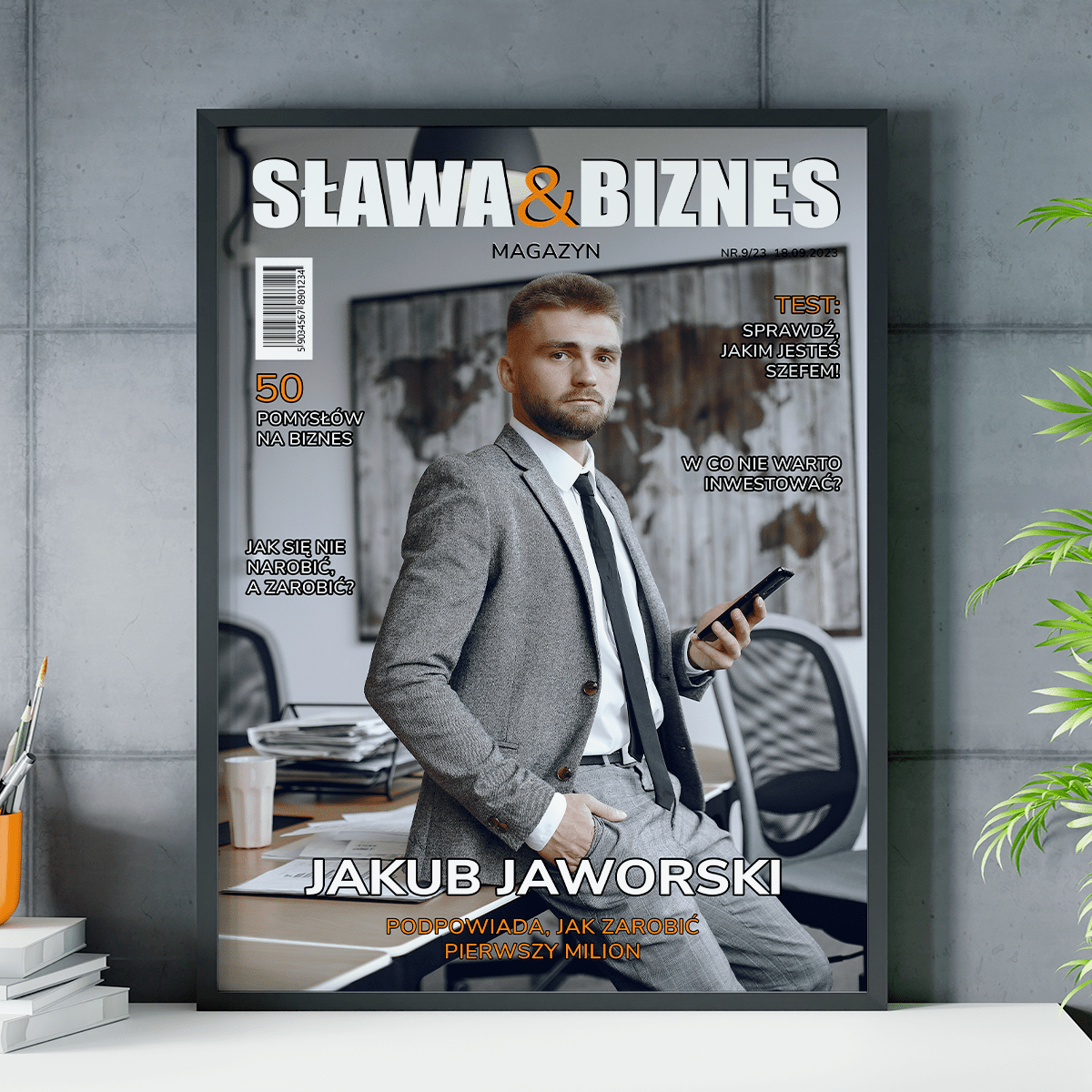 Mężczyzna sukcesu - plakat, spersonalizowany prezent dla mężczyzny - idamell.com
