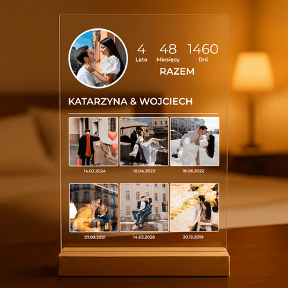 Miłość Instagram - Druk na szkle, spersonalizowany prezent dla pary - idamell.com