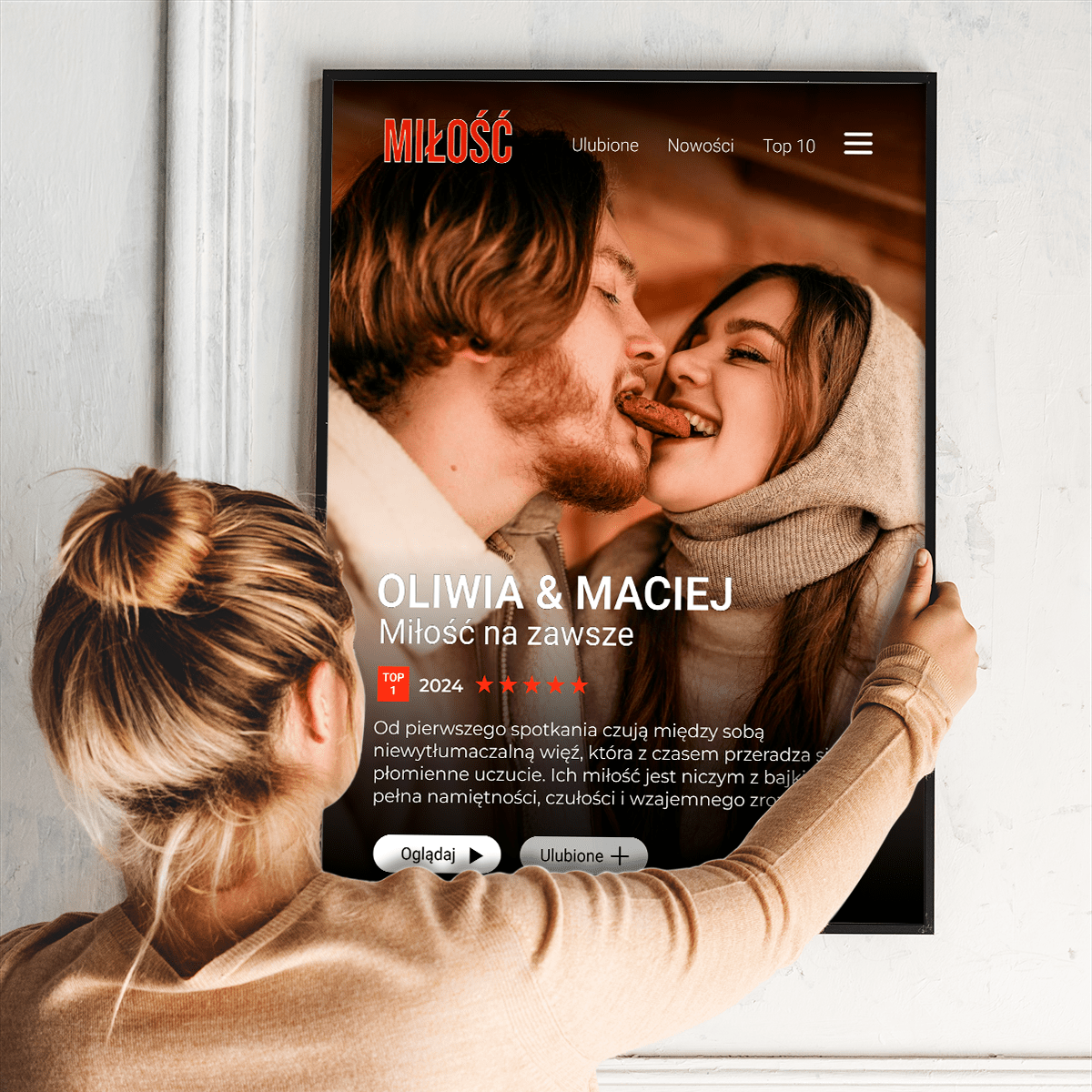 Miłość na zawsze - plakat, spersonalizowany prezent dla pary - idamell.com