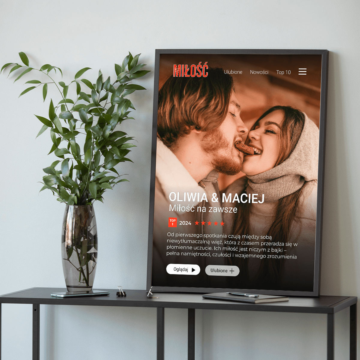Miłość na zawsze - plakat, spersonalizowany prezent dla pary - idamell.com