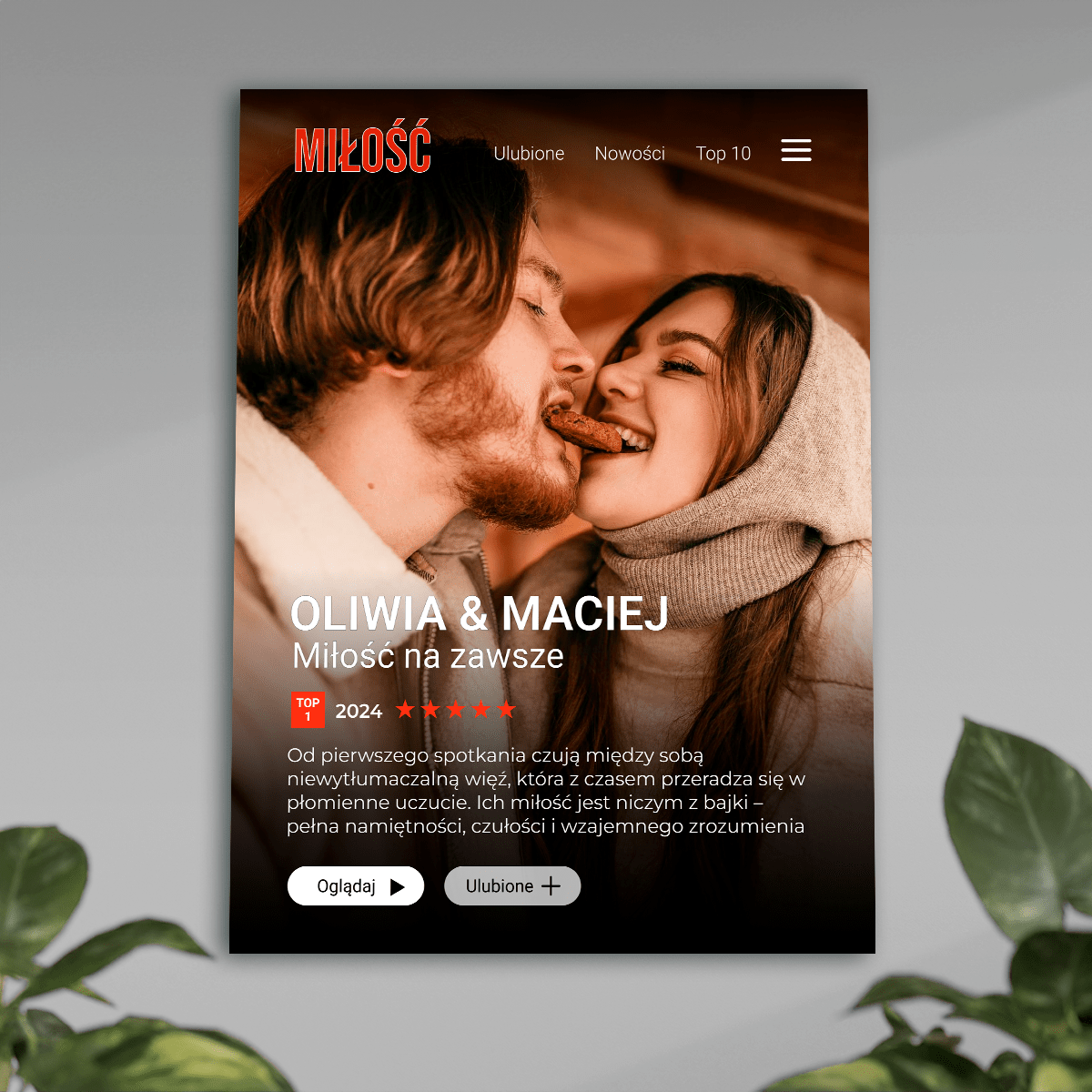 Miłość na zawsze - plakat, spersonalizowany prezent dla pary - idamell.com