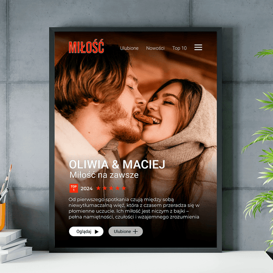 Miłość na zawsze - plakat, spersonalizowany prezent dla pary - idamell.com
