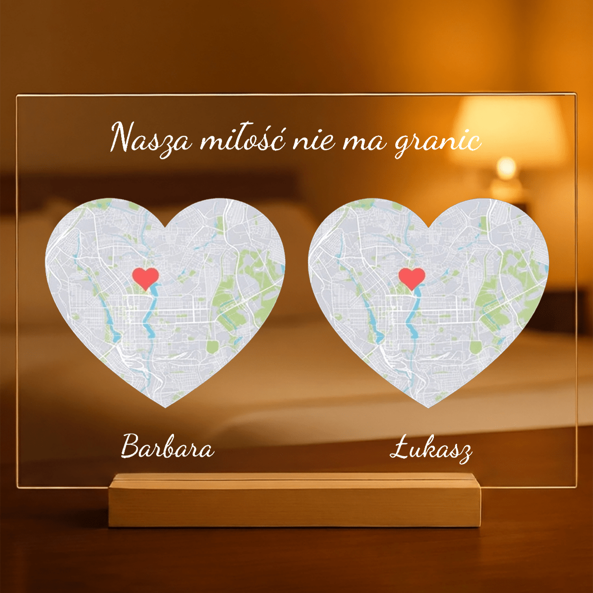 Miłość nie ma granic - Druk na szkle, spersonalizowany prezent - idamell.com
