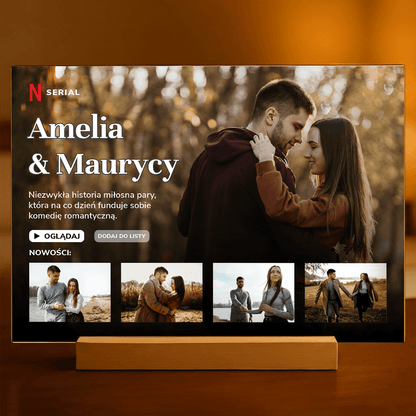 Miłosna historia - Druk na szkle, spersonalizowany prezent dla pary - idamell.com