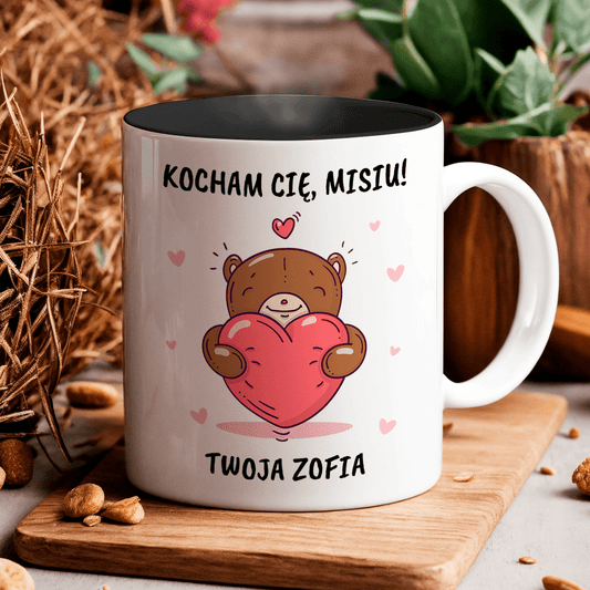 Misiu - 1x Kubek z nadrukiem, spersonalizowany prezent dla chłopaka - idamell.com