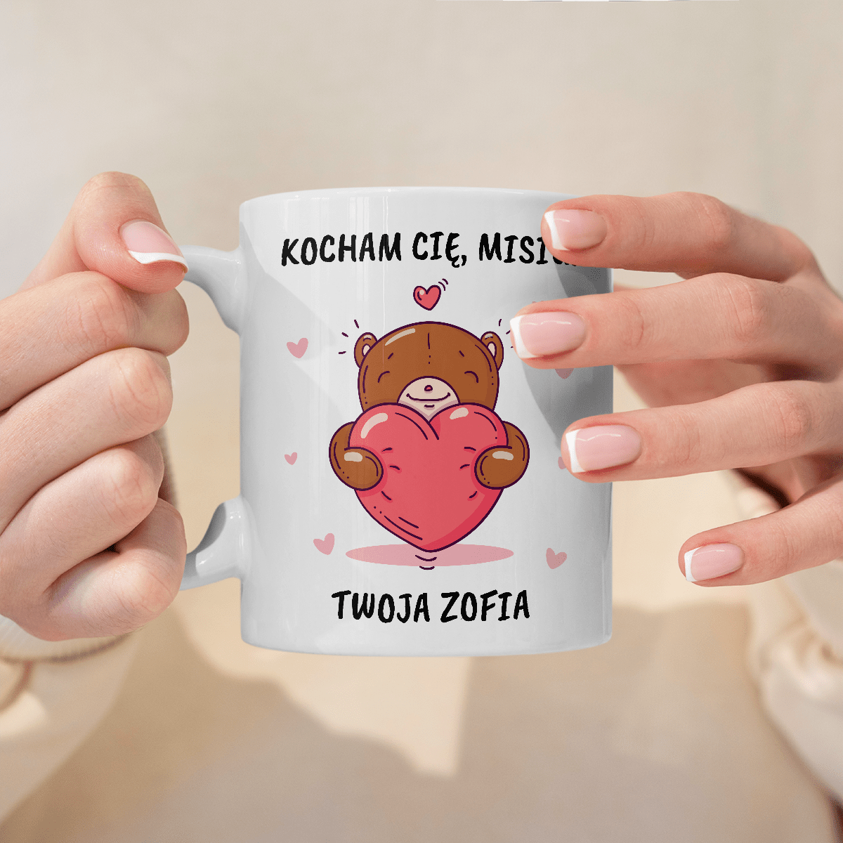 Misiu - 1x Kubek z nadrukiem, spersonalizowany prezent dla chłopaka - idamell.com