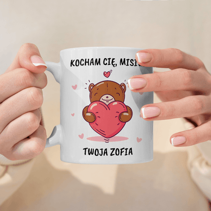 Misiu - 1x Kubek z nadrukiem, spersonalizowany prezent dla chłopaka - idamell.com