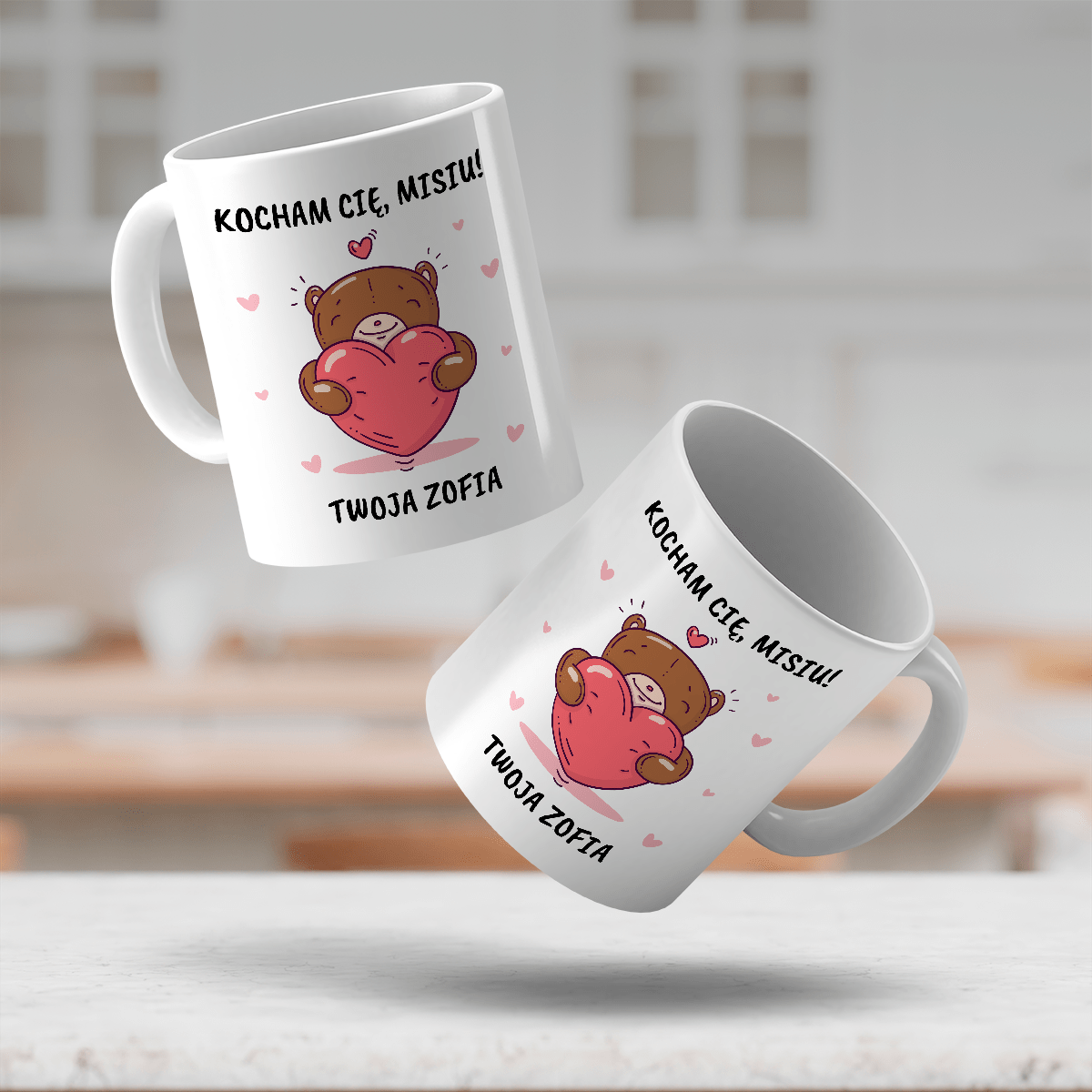 Misiu - 1x Kubek z nadrukiem, spersonalizowany prezent dla chłopaka - idamell.com