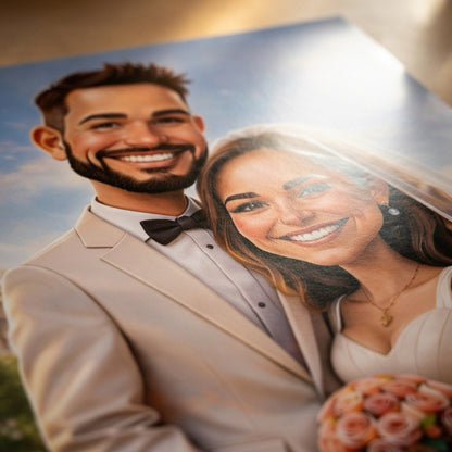 Młoda Para ilustracja - plakat, spersonalizowany prezent dla pary - idamell.com