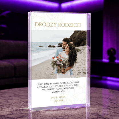 Moi drodzy rodzice - Druk na szkle, spersonalizowany prezent dla rodziców - idamell.com