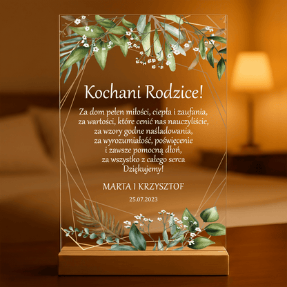 Moi kochani rodzice - Druk na szkle, spersonalizowany prezent dla rodziców - idamell.com