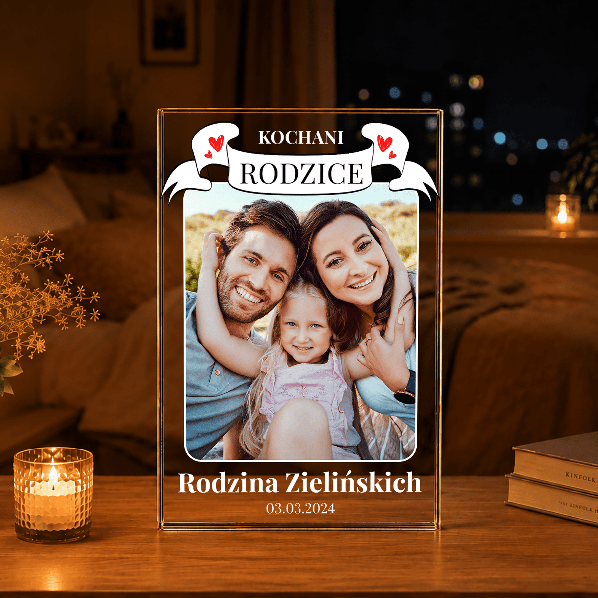 Moi rodzice - Druk na szkle, spersonalizowany prezent dla rodziców - idamell.com