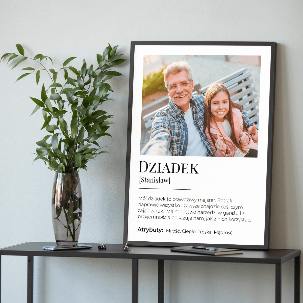 Mój dziadek - plakat, spersonalizowany prezent dla dziadka - idamell.com