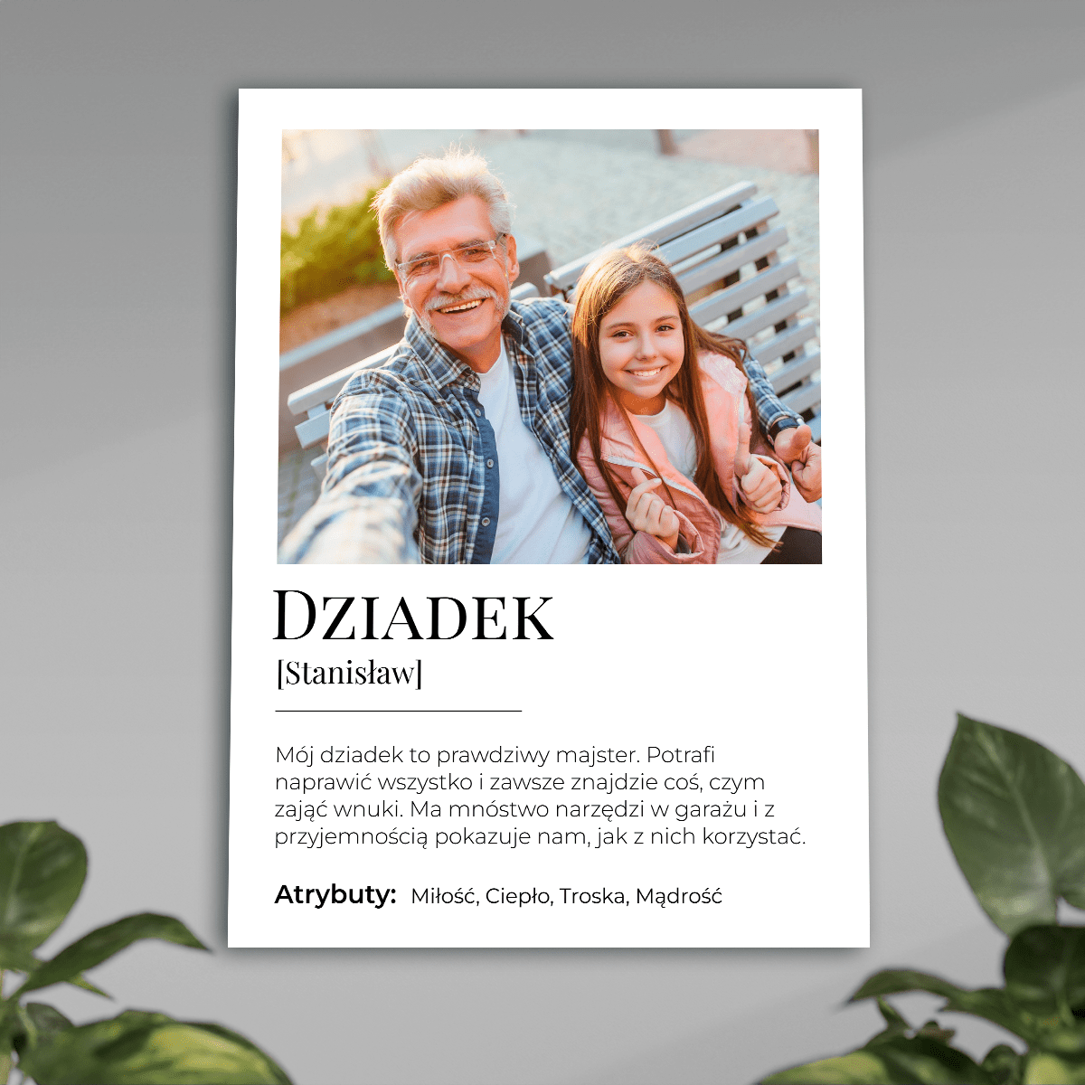 Mój dziadek - plakat, spersonalizowany prezent dla dziadka - idamell.com