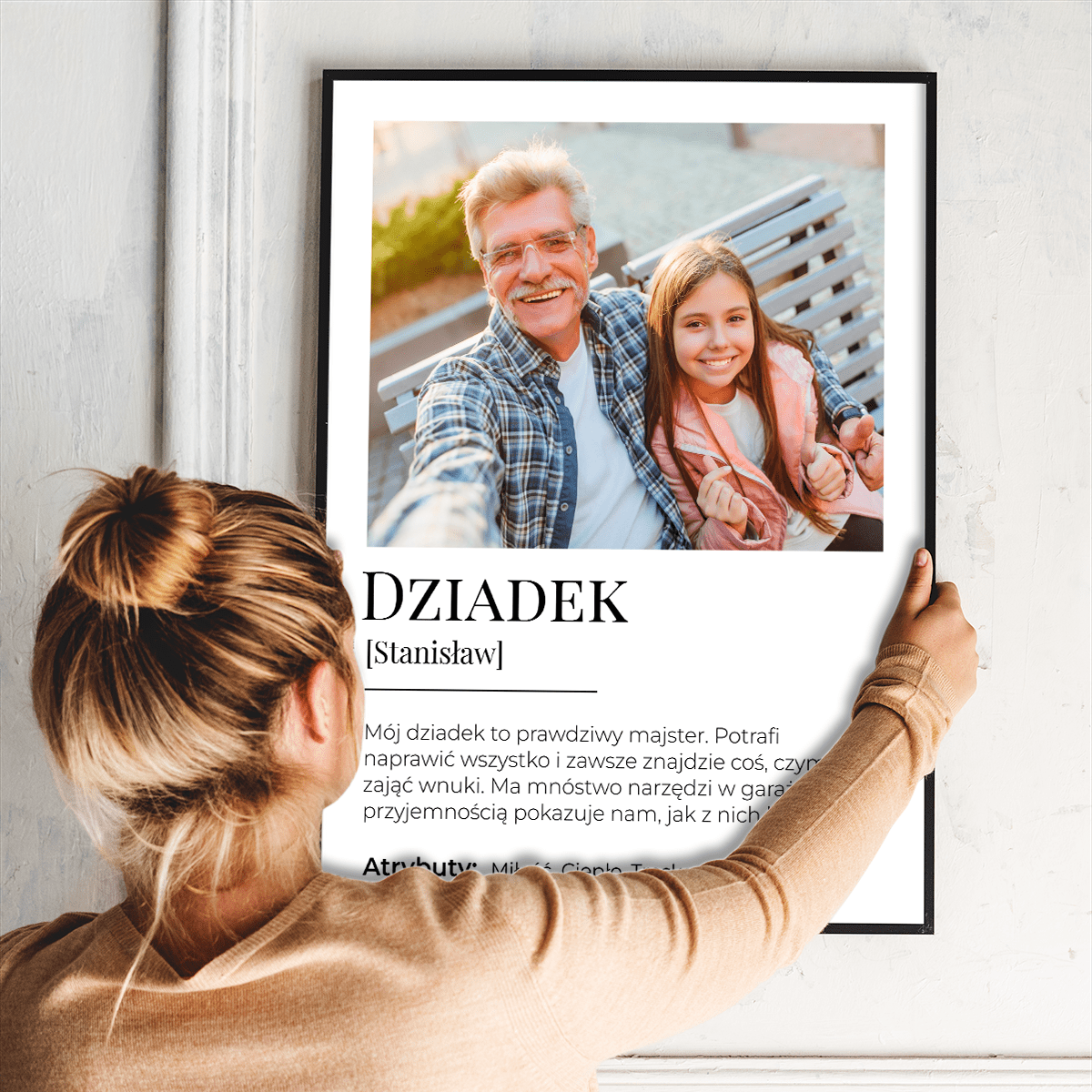 Mój dziadek - plakat, spersonalizowany prezent dla dziadka - idamell.com