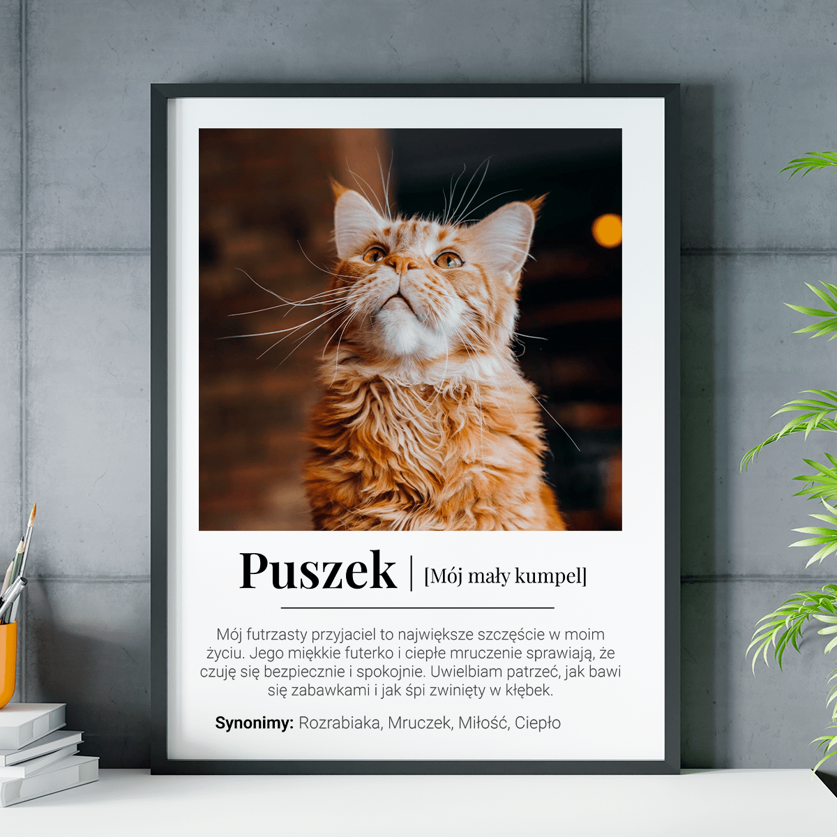 Mój mały przyjaciel - plakat, spersonalizowany prezent dla właściciela kota - idamell.com