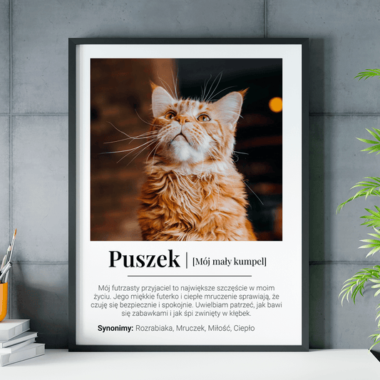 Mój mały przyjaciel - plakat, spersonalizowany prezent dla właściciela kota - idamell.com