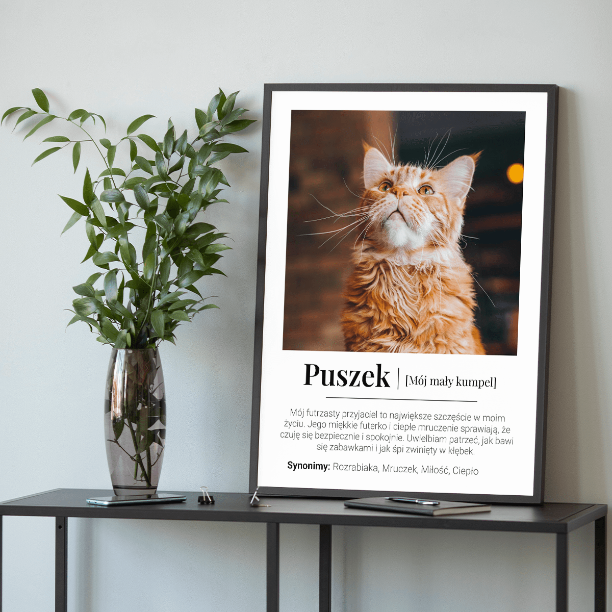 Mój mały przyjaciel - plakat, spersonalizowany prezent dla właściciela kota - idamell.com