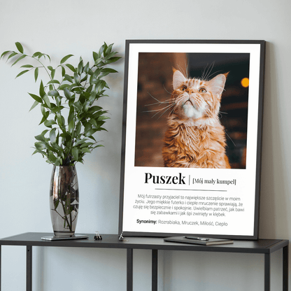 Mój mały przyjaciel - plakat, spersonalizowany prezent dla właściciela kota - idamell.com