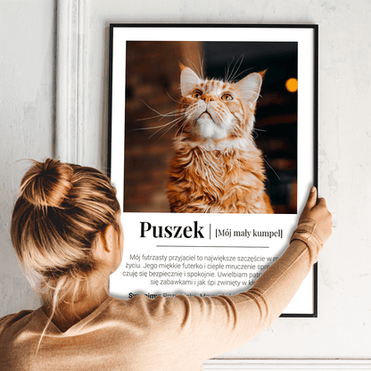 Mój mały przyjaciel - plakat, spersonalizowany prezent dla właściciela kota - idamell.com