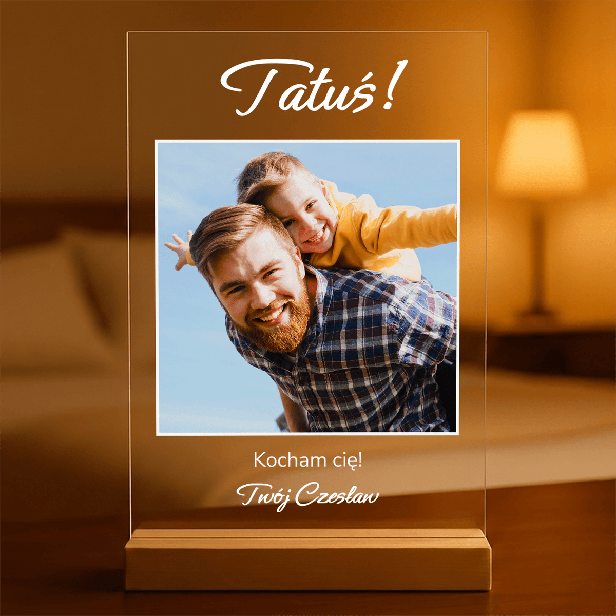 Mój tatuś - Druk na szkle, spersonalizowany prezent dla taty - idamell.com