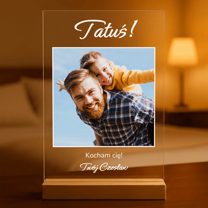Mój tatuś - Druk na szkle, spersonalizowany prezent dla taty - idamell.com