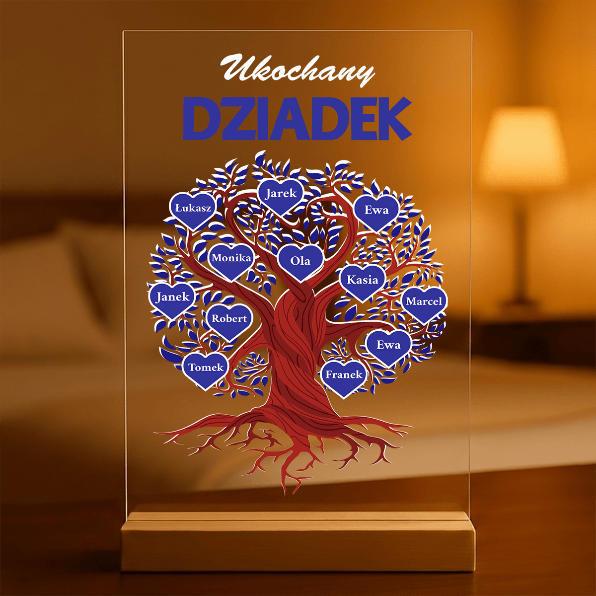 Mój ukochany dziadek - Druk na szkle, spersonalizowany prezent dla dziadka - idamell.com