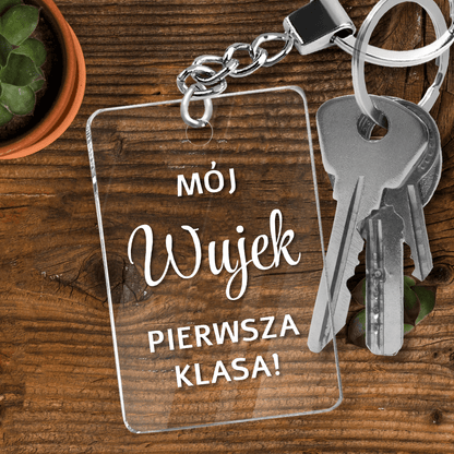 Mój wujek - brelok do kluczy, spersonalizowany prezent dla wujka - idamell.com