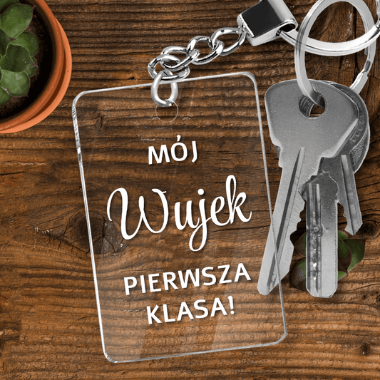 Mój wujek - brelok do kluczy, spersonalizowany prezent dla wujka - idamell.com